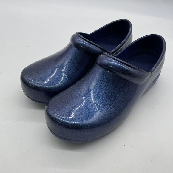 Anywear‎ unisex nurse clogs Women's 9 Men's 7 Blue Glitter - Picture 1 of 6